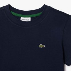 Vetements Fille | LACOSTE T-Shirt Uni En Jersey De Coton