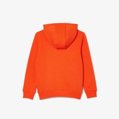 Vetements Garcon | LACOSTE Sweatshirt Zippe A Capuche Enfant Lacoste Avec Poche Kangourou