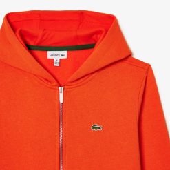 Vetements Garcon | LACOSTE Sweatshirt Zippe A Capuche Enfant Lacoste Avec Poche Kangourou