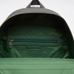 Sacs A Dos | LACOSTE Sac A Dos Chantaco En Cuir Pique Embosse Mat