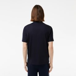 T-Shirts | LACOSTE T-Shirt En Coton Avec Imprime Et Badge Contraste