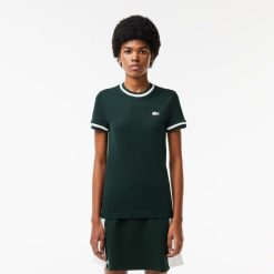 T-Shirts | LACOSTE T-Shirt En Mini Pique Extensible Fabrique En France