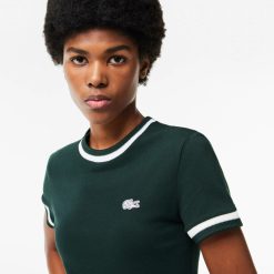 T-Shirts | LACOSTE T-Shirt En Mini Pique Extensible Fabrique En France