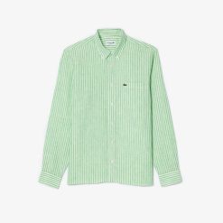 Chemises | LACOSTE Chemise Rayee Regular Fit En Lin