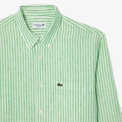 Chemises | LACOSTE Chemise Rayee Regular Fit En Lin