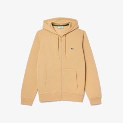 Sweatshirts | LACOSTE Sweatshirt Jogger Zippe Homme En Molleton Lacoste Avec Poche Kangourou