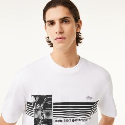 T-Shirts | LACOSTE T-Shirt Epais Fabrique En France Imprime Tennis