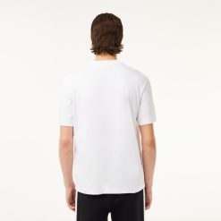 T-Shirts | LACOSTE T-Shirt Epais Fabrique En France Imprime Tennis