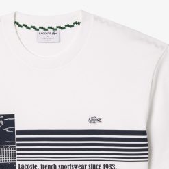 T-Shirts | LACOSTE T-Shirt Epais Fabrique En France Imprime Tennis