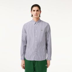 Chemises | LACOSTE Chemise Regular Fit En Coton A Rayures