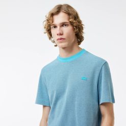 T-Shirts | LACOSTE T-Shirt En Coton Caviar Avec Col Contraste