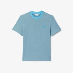 T-Shirts | LACOSTE T-Shirt En Coton Caviar Avec Col Contraste