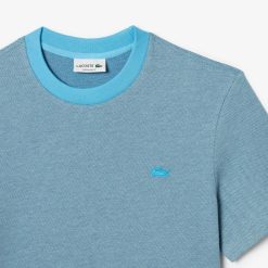 T-Shirts | LACOSTE T-Shirt En Coton Caviar Avec Col Contraste