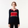 Pullovers | LACOSTE Pull Col Polo Heritage Fabrique En France En Maille Cotelee