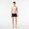 Sous-Vetements & Vetements D'Interieur | LACOSTE Lot De 3 Boxers Courts Casual Marine Avec Ceinture Contrastee