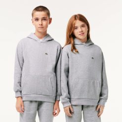 Vetements Fille | LACOSTE Sweatshirt A Capuche Enfant En Molleton De Coton Biologique