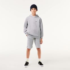 Vetements Fille | LACOSTE Sweatshirt A Capuche Enfant En Molleton De Coton Biologique