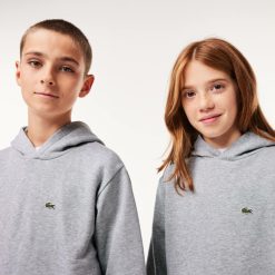 Vetements Fille | LACOSTE Sweatshirt A Capuche Enfant En Molleton De Coton Biologique